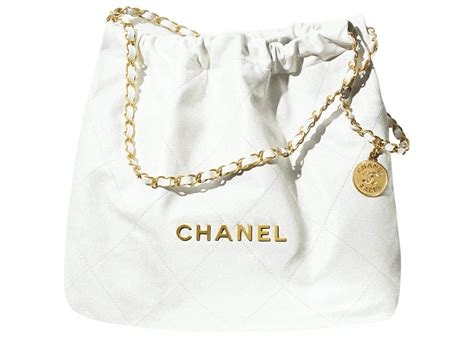 chanel 22 handbag 22s calfskin white/gold logo|Chanel 22 Handbag 22S Calfskin White/Gold Logo .